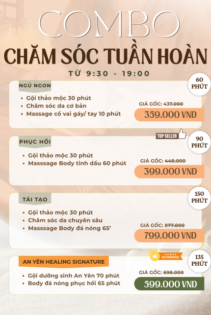 menu gội đầu